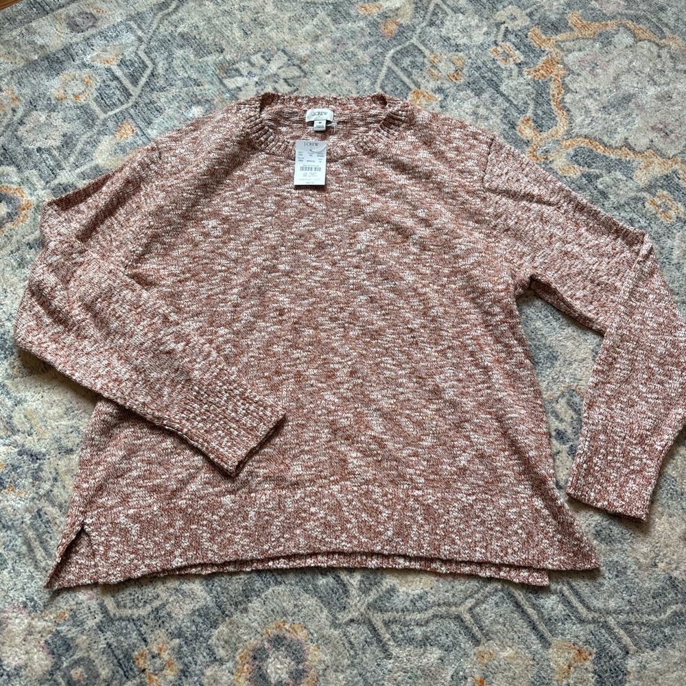 J.Crew Heather sweater in rust and white. New with tags.